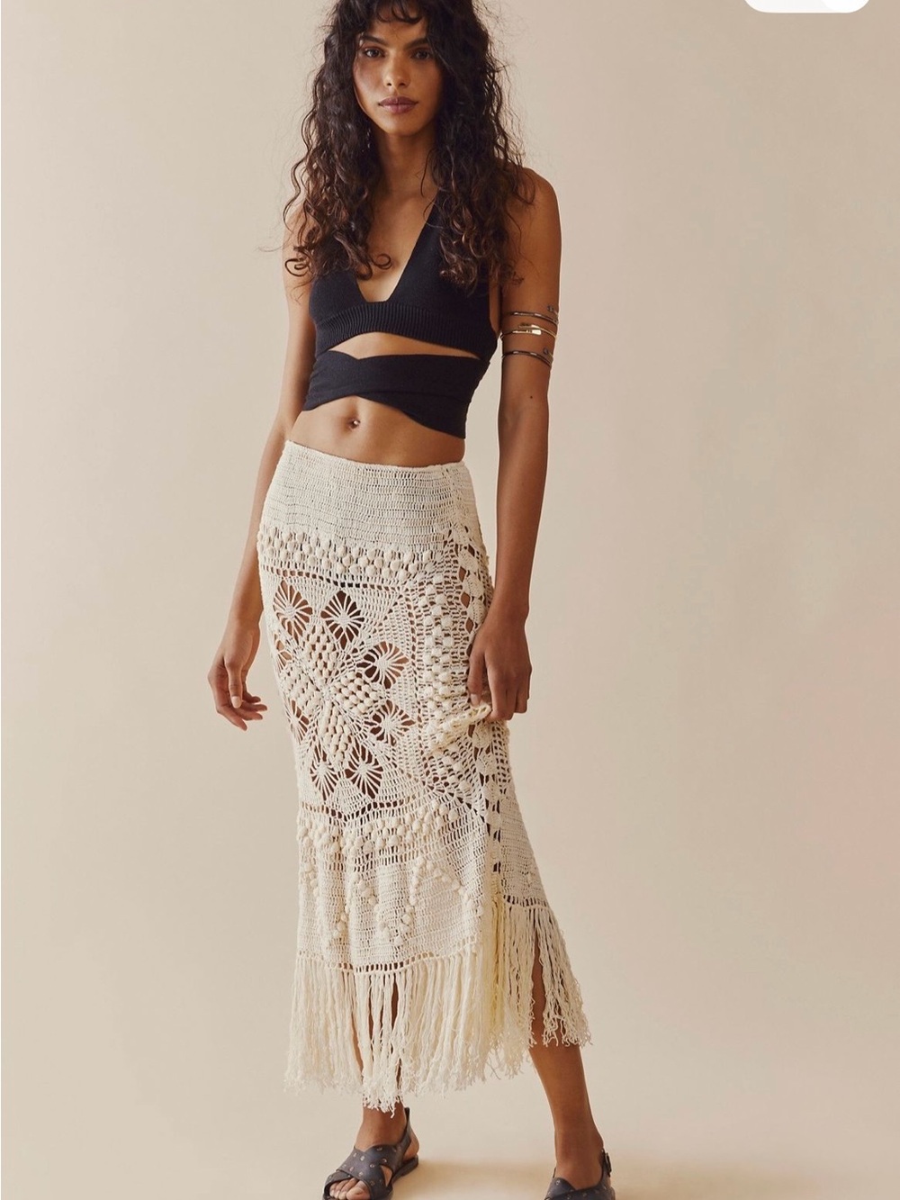 NWOT Flook x Free People Annabelle Crochet Skirt S